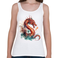 PRINTFASHION sárkány - Női atléta - Fehér női trikó