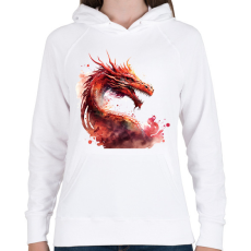 PRINTFASHION sárkány - Női kapucnis pulóver - Fehér
