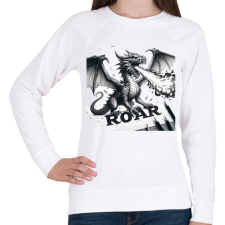 PRINTFASHION Sárkány - Női pulóver - Fehér női pulóver, kardigán