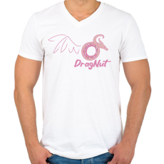 PRINTFASHION Sárkányfánk - Férfi V-nyakú póló - Fehér