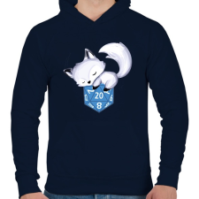 PRINTFASHION Sarki róka D20 - Férfi kapucnis pulóver - Sötétkék férfi pulóver, kardigán