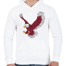 PRINTFASHION Sas - Bold eagle - Férfi kapucnis pulóver - Fehér férfi pulóver, kardigán