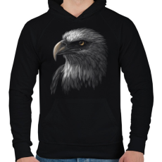 PRINTFASHION Sas portré - Férfi kapucnis pulóver - Fekete