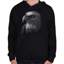 PRINTFASHION Sas portré - Gyerek kapucnis pulóver - Fekete gyerek pulóver, kardigán