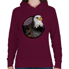 PRINTFASHION Sasmadár - Női kapucnis pulóver - Bordó