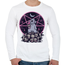 PRINTFASHION Sátánista nyúl - Férfi hosszú ujjú póló - Fehér férfi póló
