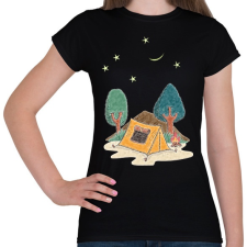 PRINTFASHION sátorozás - Női póló - Fekete női póló