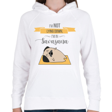 PRINTFASHION Savasana - kutya - Női kapucnis pulóver - Fehér női pulóver, kardigán