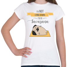 PRINTFASHION Savasana - kutya - Női póló - Fehér