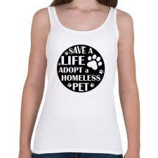 PRINTFASHION Save a life - Női atléta - Fehér női trikó