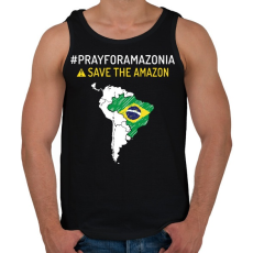 PRINTFASHION Save Amazonia - Férfi atléta - Fekete