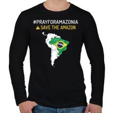PRINTFASHION Save Amazonia - Férfi hosszú ujjú póló - Fekete