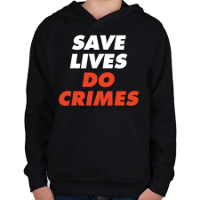 PRINTFASHION SAVE life - Gyerek kapucnis pulóver - Fekete gyerek pulóver, kardigán