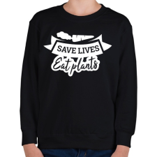 PRINTFASHION Save LIFE - Gyerek pulóver - Fekete gyerek pulóver, kardigán