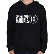 PRINTFASHION Save the manuals - Gyerek kapucnis pulóver - Fekete gyerek pulóver, kardigán