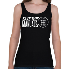 PRINTFASHION Save the manuals - Női atléta - Fekete női trikó