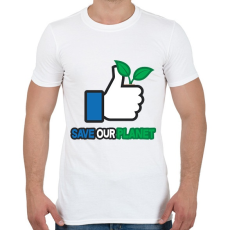 PRINTFASHION Save the planet! - Férfi póló - Fehér