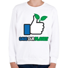 PRINTFASHION Save the planet! - Gyerek pulóver - Fehér gyerek pulóver, kardigán