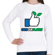 PRINTFASHION Save the planet! - Női pulóver - Fehér