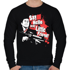 PRINTFASHION Say Hello - Férfi pulóver - Fekete