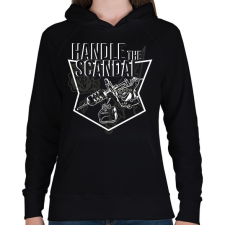 PRINTFASHION Scandel handler - Női kapucnis pulóver - Fekete női pulóver, kardigán