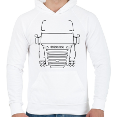 PRINTFASHION Scania - Férfi kapucnis pulóver - Fehér