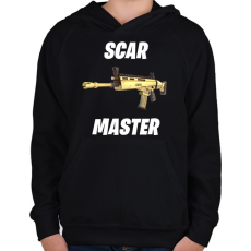 PRINTFASHION SCAR Master - Fortnite (Fehér) - Gyerek kapucnis pulóver - Fekete