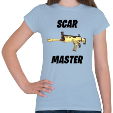 PRINTFASHION Scar Master - Fortnite (Fekete) - Női póló - Világoskék
