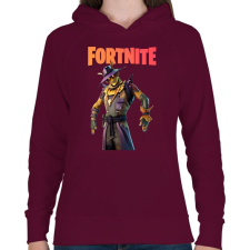 PRINTFASHION Scarecrow Fortnite - Női kapucnis pulóver - Bordó női pulóver, kardigán