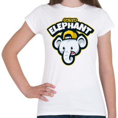 PRINTFASHION scared elephant - Női póló - Fehér