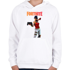 PRINTFASHION Scarlet Defender Fortnite - Gyerek kapucnis pulóver - Fehér
