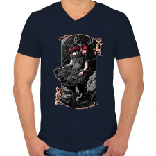 PRINTFASHION Scarlet - Férfi V-nyakú póló - Sötétkék férfi póló