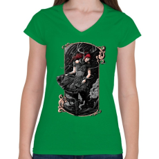 PRINTFASHION Scarlet - Női V-nyakú póló - Zöld
