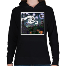 PRINTFASHION scary night - Női kapucnis pulóver - Fekete női pulóver, kardigán