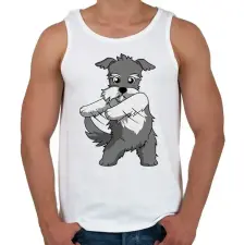 PRINTFASHION Schnauzer floss dance - Férfi atléta - Fehér atléta, trikó