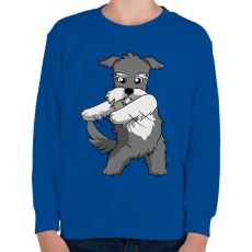 PRINTFASHION Schnauzer floss dance - Gyerek pulóver - Királykék