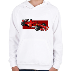 PRINTFASHION Schumacher - Gyerek kapucnis pulóver - Fehér