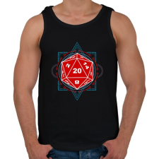 PRINTFASHION Sci-Fi D20 (Piros-Kék) - Férfi atléta - Fekete atléta, trikó