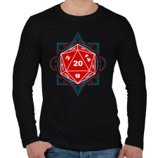 PRINTFASHION Sci-Fi D20 (Piros-Kék) - Férfi hosszú ujjú póló - Fekete férfi póló