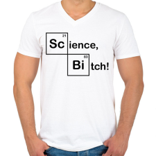 PRINTFASHION Science, Bitch! - Férfi V-nyakú póló - Fehér férfi póló