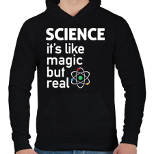 PRINTFASHION Science - Férfi kapucnis pulóver - Fekete férfi pulóver, kardigán