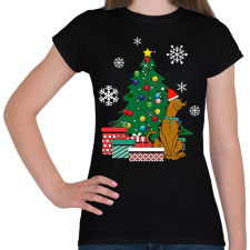 PRINTFASHION Scooby-Christmas - Női póló - Fekete női póló
