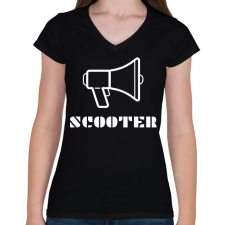 PRINTFASHION SCOOTER - Női V-nyakú póló - Fekete női póló