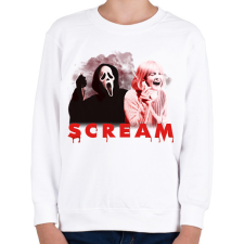 PRINTFASHION Scream - Gyerek pulóver - Fehér gyerek pulóver, kardigán