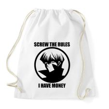 PRINTFASHION Screw the rules, i have money - Sportzsák, Tornazsák - Fehér tornazsák