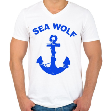 PRINTFASHION sea wolf - Férfi V-nyakú póló - Fehér