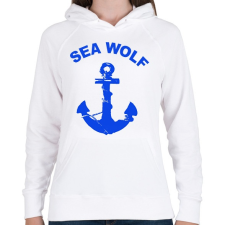 PRINTFASHION sea wolf - Női kapucnis pulóver - Fehér női pulóver, kardigán