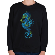 PRINTFASHION Seahorse - Gyerek pulóver - Fekete