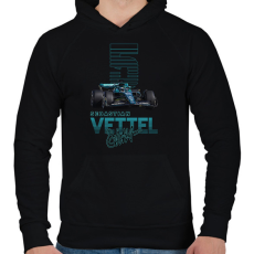 PRINTFASHION Sebastian Vettel - Férfi kapucnis pulóver - Fekete