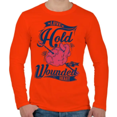 PRINTFASHION Sebesült szív - Férfi hosszú ujjú póló - Narancs